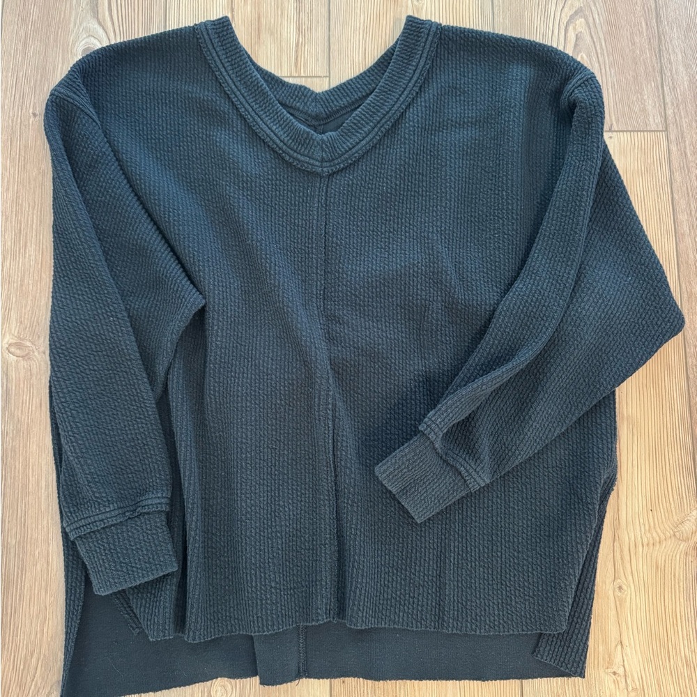 Aerie oversized double V Neck Sweatshirt